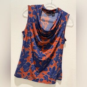 TAHARI FLORAL SLEEVELESS BLOUSE